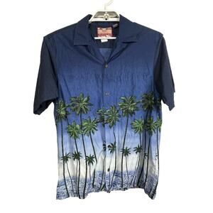RJC Hawaiian Shirt Vtg 90s Y2K All Over Print Aloha Camp Made In USA Mens Sz XL‎